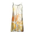 thumbnail image 2 of Daeful Robe d'Été à Bretelles Robe Midi Robes Trapèze Femmes Décontractée à Imprimé Floral Évasée Fleurs Jaunes m, 2 of 9