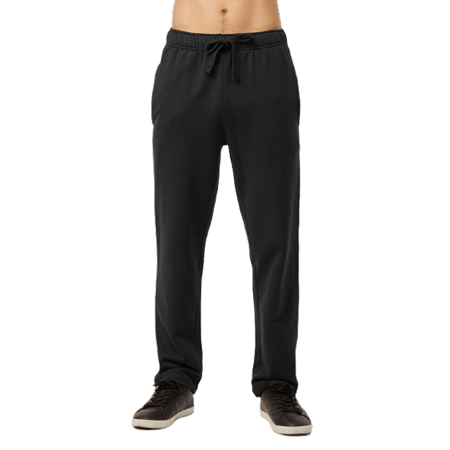 Men‘s Open Bottom Terry Sweatpants Elastic Drawstring Waistband Charcoal Grey S,black(openbottom),XL