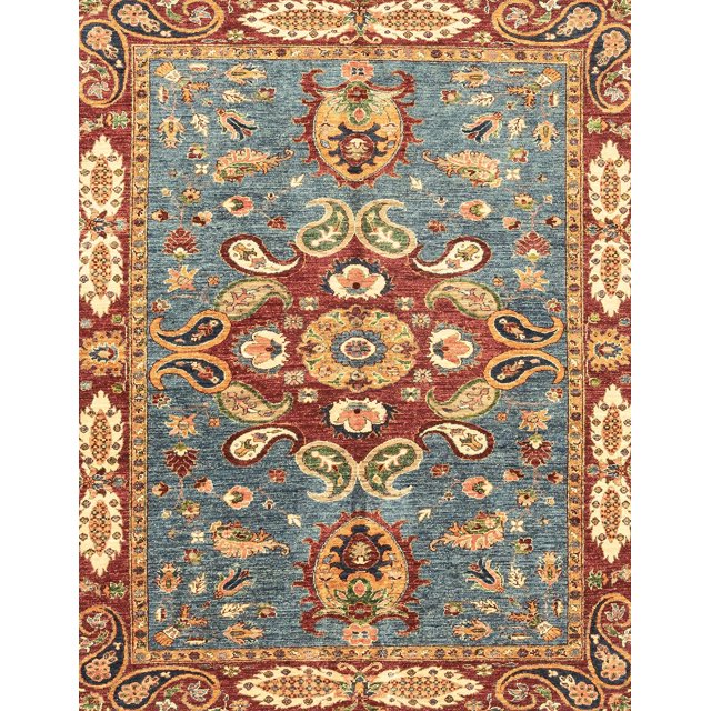 Ahgly Company Indoor Rectangle Abstract Brownish Green Geometric Area Rugs, 8' x 10'