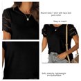 thumbnail image 5 of Dentelle Manches Courtes, Femmes Dentelle Manches Courtes Casual Manches Courtes T-Shirt Puissance Emballé Performance, 5 of 5