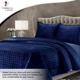 thumbnail image 4 of Tribeca Living FLORENCEQUIKINB Florence Velvet Oversized Solid Quilt Set, King, Navy Blue, 4 of 6
