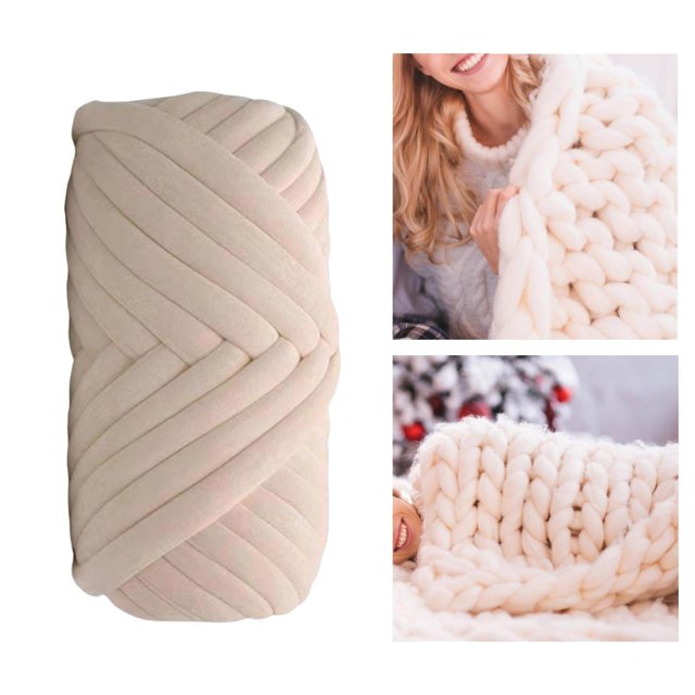 fastboy Chunky Yarn Knitting Arm Knit Soft Yarn 250G for DIY Rug Making Sweaters Light Camel