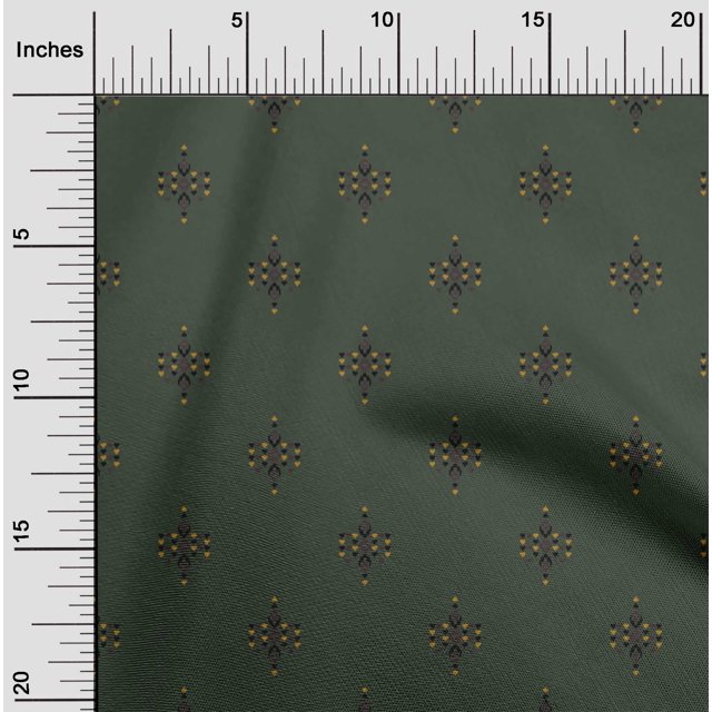 oneOone Tissu Polyester Lycra Imprimé Géométrique Ikat au Mètre 56 Pouces de Large