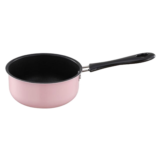 veasfak Stainless Steel Small Saucepan Non Stick Cookware Porridge Cooking Pot Milk Pan Pink