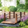 thumbnail image 2 of Outsunny 5FT Wood Garden Bridge, Outdoor Decorative Moon Bridge, 2 of 10