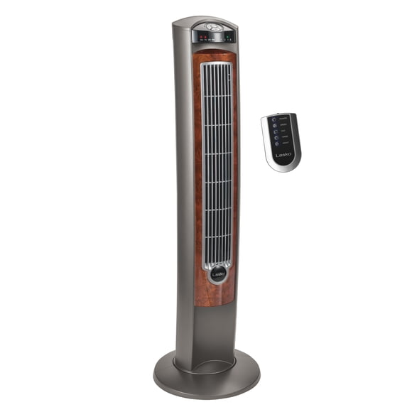 Lasko 43 Pouces Wind Curve Réglage Nocturne Ventilateur Tour avec Télécommande, Silverwood