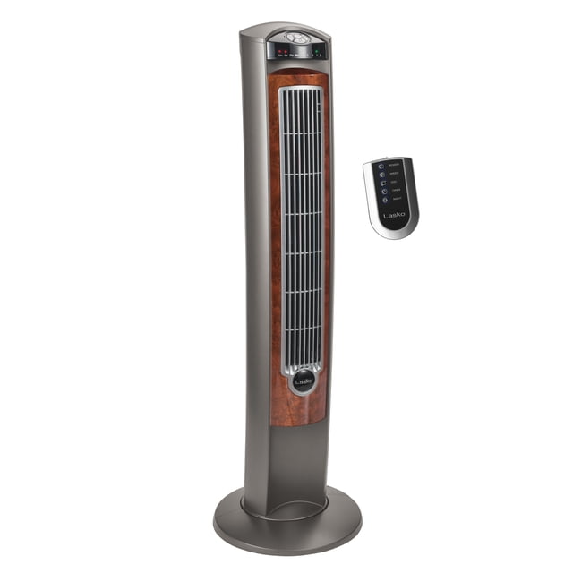 Lasko 43 Pouces Wind Curve Réglage Nocturne Ventilateur Tour avec Télécommande, Silverwood