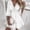 White, variant on EGNMCR Holiday Dresses for Women Fashion Women V-Neck Summer Solid 3/4 Sleeve Lace Patchwork Mini Zipper Dress