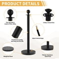 thumbnail image 4 of Crowd Control Stanchion Set with Retractable Belts and Red Velvet Ropes, Stainless Steel Queue Barrier Posts for Theaters Parties Wedding Exhibition, Silver, 4 of 7
