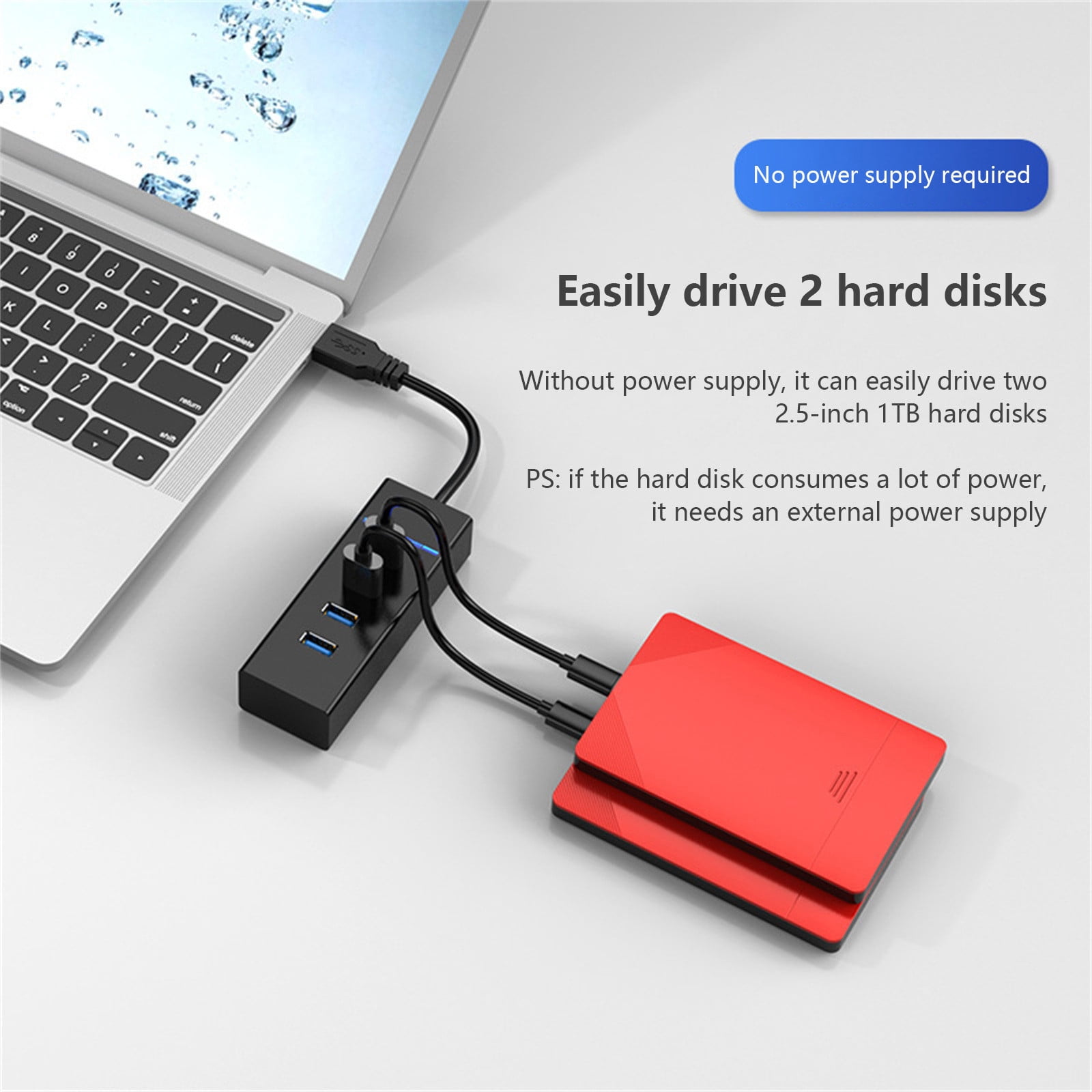 Usb Hub 3.0,Hi Speed 4 Port USB 3.0 Hub Splitter Expansion for Desktop PC and Laptop
