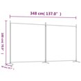 thumbnail image 4 of vidaXL 2-Panel Room Divider White 348x180 cm Fabric, 4 of 5