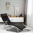 thumbnail image 1 of Costway Chaise Longue Pliante d'Extérieur 2 Pcs avec Coussin Noir, 1 of 10