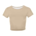 thumbnail image 4 of Women's Casual Crew Neck Short Sleeve Crop Top Soft Basic Tee for Everyday Spring Summer Wear, 4 of 4