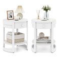 thumbnail image 1 of Gymax 2PCS Nightstand w/ Shelf & Wood Grains Drawer Round End Table for Living Room, 1 of 10