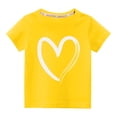 thumbnail image 1 of Rbaofujie T-Shirt à Manches Courtes Retroussables à Col Rond avec Imprimé Graphique pour Fille, 1 of 3