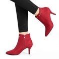 thumbnail image 2 of Unique Bargains Bottines à Talons Aiguilles pour Femmes à Bout Pointu avec Fermeture Éclair, 2 of 7