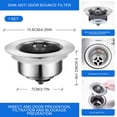 thumbnail image 3 of Stainless Steel Kitchen Drain Strainer Universal Replacement Garbage Disposal Stopper Fine Mesh Handle Proof Construction Fit Standard Opening, 3 of 6
