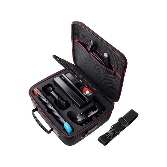 Carrying Storage Case for Nintendo Switch and Switch OLED Model, Portable Full Protection Travel Carrying Case with 21 Game Cards Storage for Switch Console Pro Controller Accessories