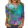thumbnail image 2 of TIMIFIS Womens Tops 3/4 Sleeve Casual Loose Fit Tunic Tops Scoop Neck T-Shirt - Fall Savings Clearance, 2 of 5
