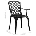 thumbnail image 4 of vidaXL Chaises de Jardin 4 Pcs Aluminium Moulé Noir, 4 of 5