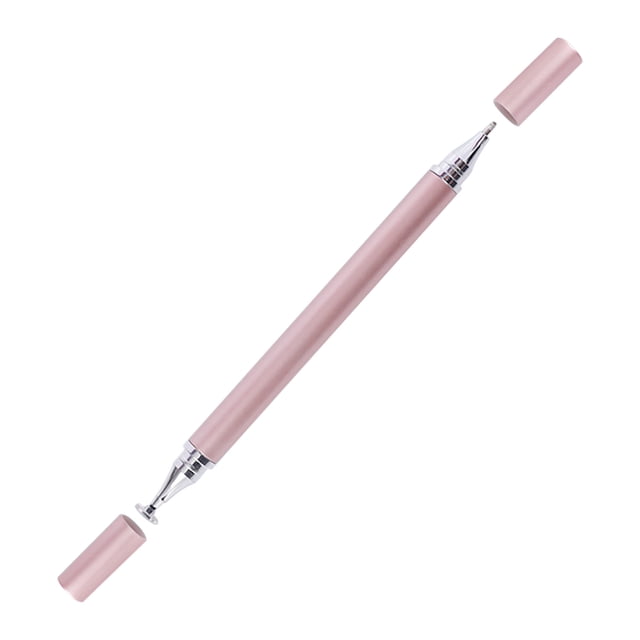 TopLLC Stylus Pens Screens - Capacitive Stylus 2 In 1 Disc/Fiber Tablet Pen Stylus Pencil with Magnetic Cap in pink. Designed for capacitive screens, it features a silicone crystal disc tip for precise and responsive use, a hidden tip for storage, and a magnetic cap for protection. Ideal for Android and Samsung tablets.