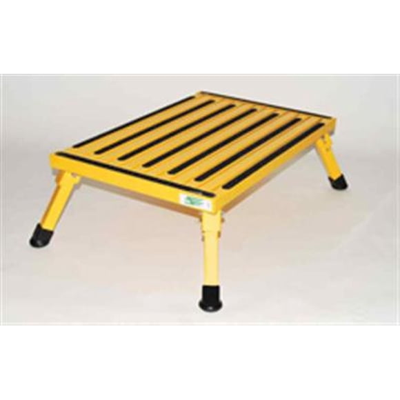 Safety Step Step Stool XL-08C-Y One Step With Non-Slip Strips And Rubber Leg Tips; Foldable; 1000 Pound Capacity; Yellow; Aluminum; Extra Large