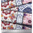thumbnail image 3 of Soimoi Silk Fabric Mandala & Paisley Patchwork Fabric Prints by Yard 42 Inch Wide, 3 of 3