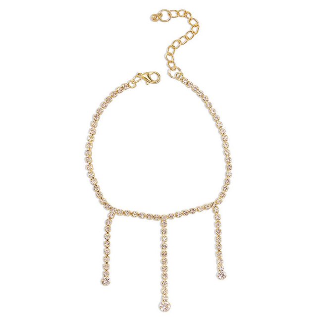 Bracelet à la cheville Pailleté Mode : Pompons Simple Strass Ank Bijoux à pied