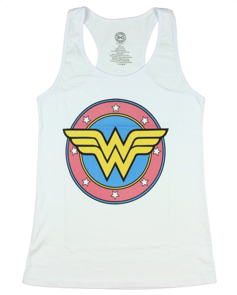 DC Comics Wonder Women Logo Womens Tank Top (White, Small)