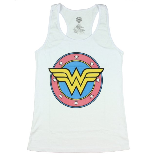 DC Comics Wonder Women Logo Womens Tank Top (White, X-Large)
