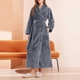 thumbnail image 2 of FAIWAD Women's Flannel Thickened Nightgown Soft Warm Fuzzy Fleece Robe Solid Color Bathrobe Loungewear with Pockets, 2 of 6