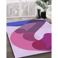 thumbnail image 3 of Ahgly Company Tapis d'Intérieur Lavable à la Machine, Carré, Transitionnel, Lilas Vif Violet, Tapis de Zone, 5 Pieds Carré, 3 of 7