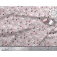 thumbnail image 2 of Soimoi Pink Poly Georgette Fabric Mushroom,Oaknut & Rabbit Animal Decor Fabric Printed BTY 52 Inch Wide, 2 of 3