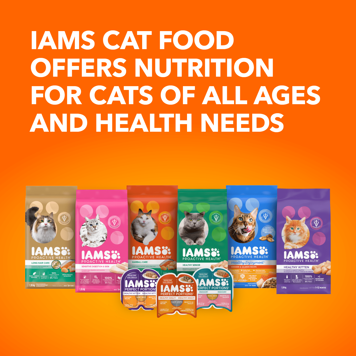 Nourriture humide sans céréales pour chatons IAMS PERFECT PORTIONS Healthy Kitten Pâté recette au poulet