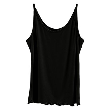 Yubnlvae Women's Basic Modal Tank Top – Seamless Stretchy Camisole, Lightweight Layering Piece for Dresses, Cardigans & Casual Wear (Black | M)