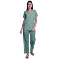 thumbnail image 1 of Moomaya Pyjamas Imprimés pour Femmes Ensembles de Détente Pj Coton Tenue de Nuit Décontractée, 1 of 6