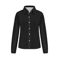 thumbnail image 5 of Besolor Button Down Shirts for Women Solid Color Long Sleeve Colared Tops Loose Office Blouses for Casual Work, 5 of 5