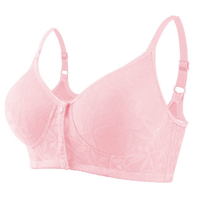 VEKDONE Woman's Solid Color Thin Style Ventilate Large Size Bra Without Steel Rim Pink 38/85