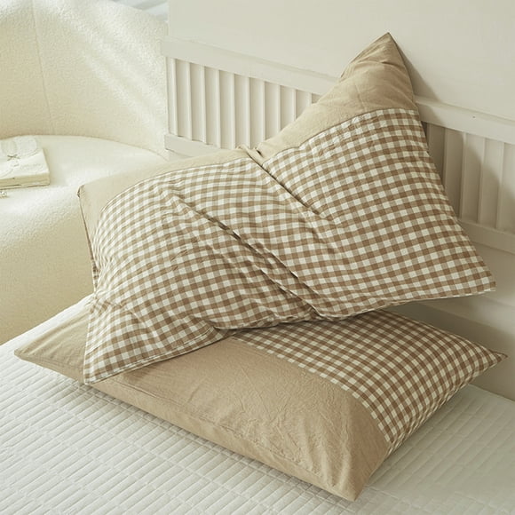 Wzzjkit Pillow Covers Plaid Pillow Shams Checkered Pillowcase Ginghams Pillow Covers Standard Size Pillow Cases Soft Breathable Pillow Cases Set of 2 Retro Farmhouses Pillowcase