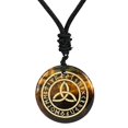 thumbnail image 2 of lionlar Antique Triquetra Pendant Rune Pendant Necklace Smooth Carved Rune Jewelry Black Yellow, 2 of 9