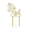 thumbnail image 1 of It's a Girl Baby Shower Wooden Cake Topper Persoanlized Rustic Cake Topper Cake Decoration 5-6 Inches Wide, 1 of 3