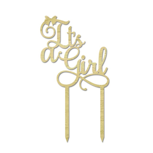 It's a Girl Baby Shower Wooden Cake Topper Persoanlized Rustic Cake Topper Cake Decoration 5-6 Inches Wide