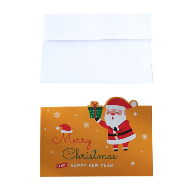 Cartes de Noël avec Enveloppes Cartes de Vœux de Noël avec Enveloppes et Autocollants Lot de 10 Cartes de Noël Scintillantes avec Enveloppes Cartes de Vœux de Noël Père Noël Bonhomme de Neige