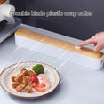 thumbnail image 4 of Visland Plastic Wrap Dispenser with Slide Cutter Adjustable 2-In-1 Food Cling Wrap Film Roll Holder Cutting Tools Kitchen Gadgets, 4 of 8