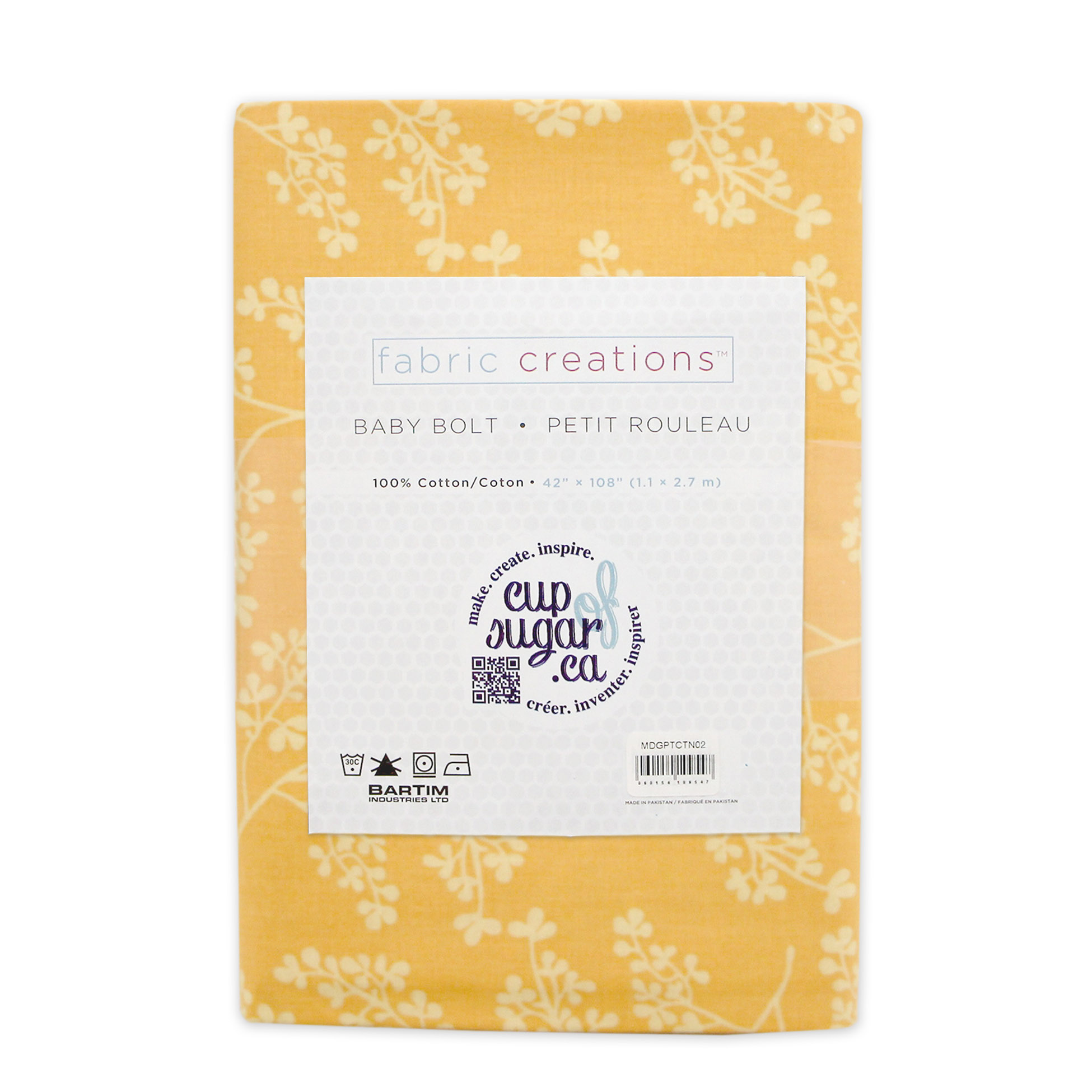 FABRIC CREATIONS Baby Bolt Printed jaune Vine & Fireworks coton Fabric
