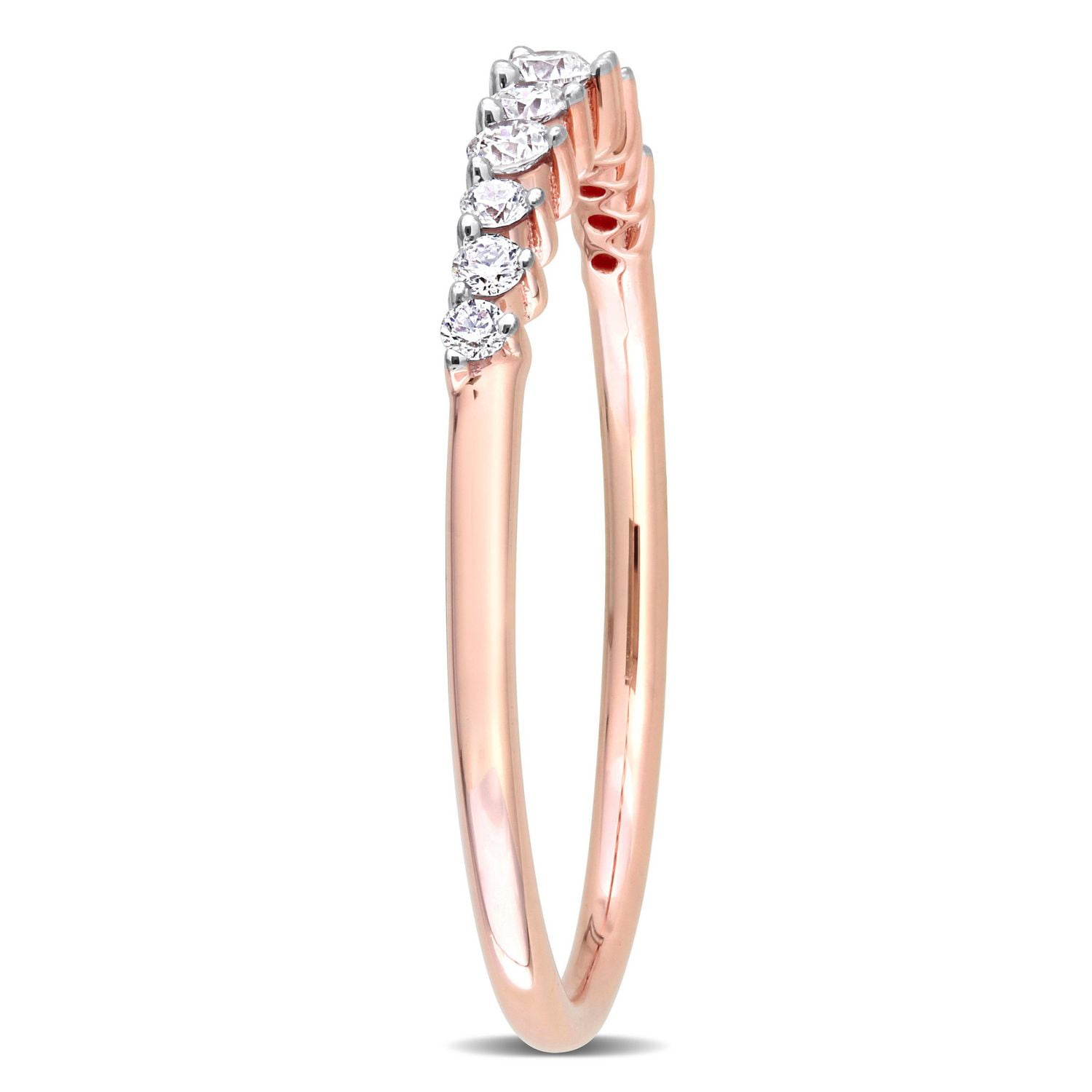 Miabella 1/5 Carat T.W. Diamond 14K Rose Gold Graduated Semi-Eternity Ring