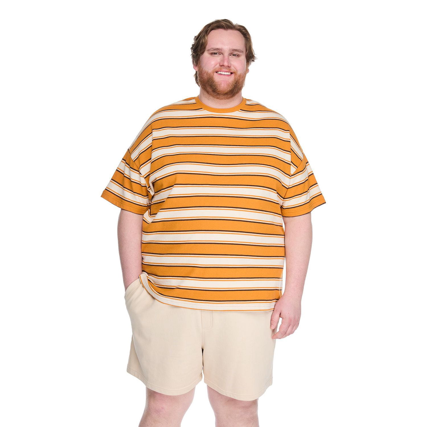 George Big Men's Striped Loose Fit T-Shirt