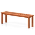 thumbnail image 1 of Costway 1 PCS 47 Inch Patio Wood Bench 2-Person Backless Bench with Slatted Seat Teak, 1 of 9