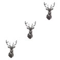 thumbnail image 2 of Wweixi Multifunctional 3D Mirror Deer Wall Sticker For Various Uses Personalized Home black L 3Set, 2 of 6