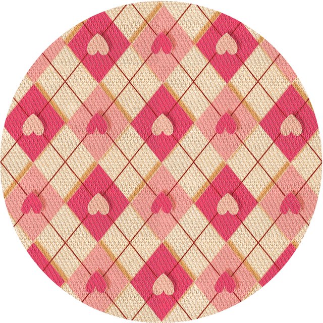 Ahgly Tapis Rond Lavable en Machine Intérieur Transitionnel Rouge, 8 Pieds Rond